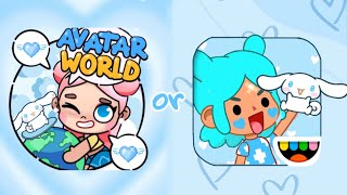 Toca World or Avatar world🩵Blue choose 💙/ Toca boca / Pazu 🩵