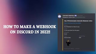 How to make working webhook on discord in 2022