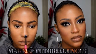 STEP BY STEP DETAILED MAKEUP TUTORIAL FOR BEGINNERS + EYESHADOW TUTORIAL #woc #darkskin #brownskin