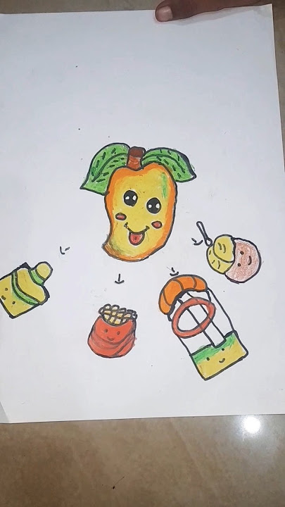 easy mango drawing or usse banne Bali chijen#mango #easydrawing #mangodrawing #art #shorts