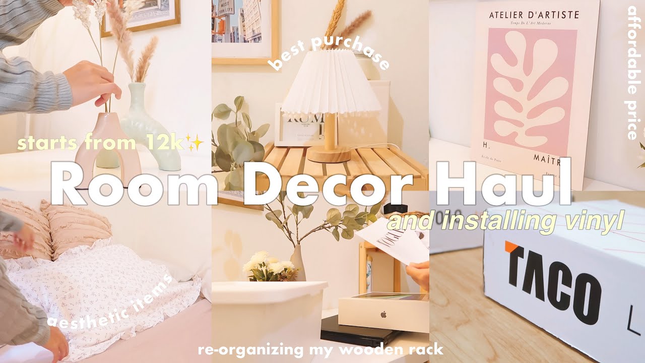 Aesthetic Room Decor Haul🌷 starts from 12k, re-organizing & installing ...