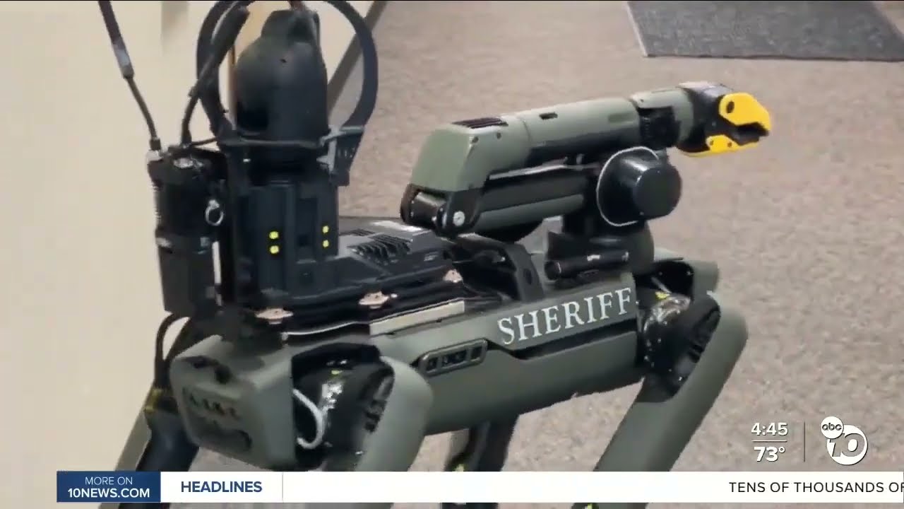 Репортаж ABC 10 о четвероногом роботе шерифа — Офис шерифа округа Сан-Диего