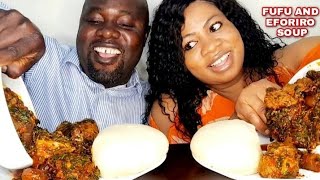 AFRICAN FOOD MUKBANG| NIGERIA FOOD | FUFU AND EFORIRO SOUP | SPEED EATING CHALLENGE 