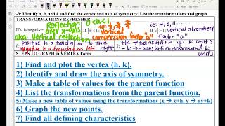 Algebra 2 section 3-5 notes