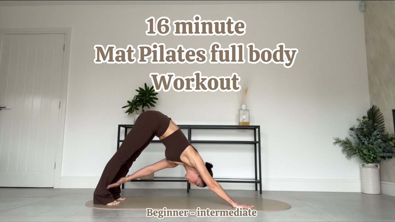 16 MINUTE ⏱️ MAT PILATES FULL BODY WORKOUT - beginner - intermediate (optional hand weights)