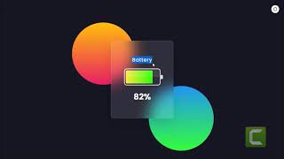 Get battery level using javascript l css glassmorphism ul design toggle between light and dark mode