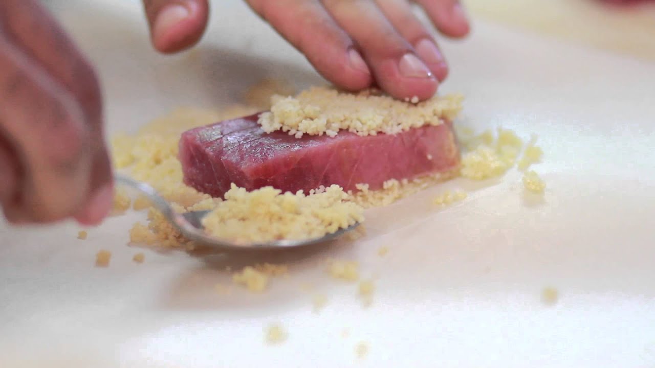Cotoletta di tonno fresco panato con cous cous bio