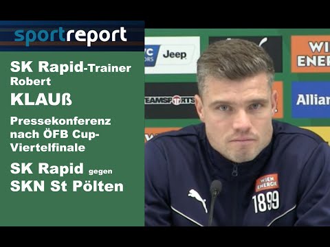 Video: Robert Klauß (Trainer SK Rapid Wien) - die Pressekonferenz nach dem Spiel gegen SKN St Pölten