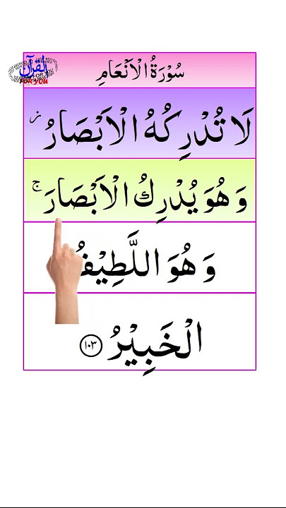 SURAH ANAAM AYAT 103 | سورۃالانعام آیۃ 103 | सूरह अनाम आयत 103 | ALQURANFORYOU