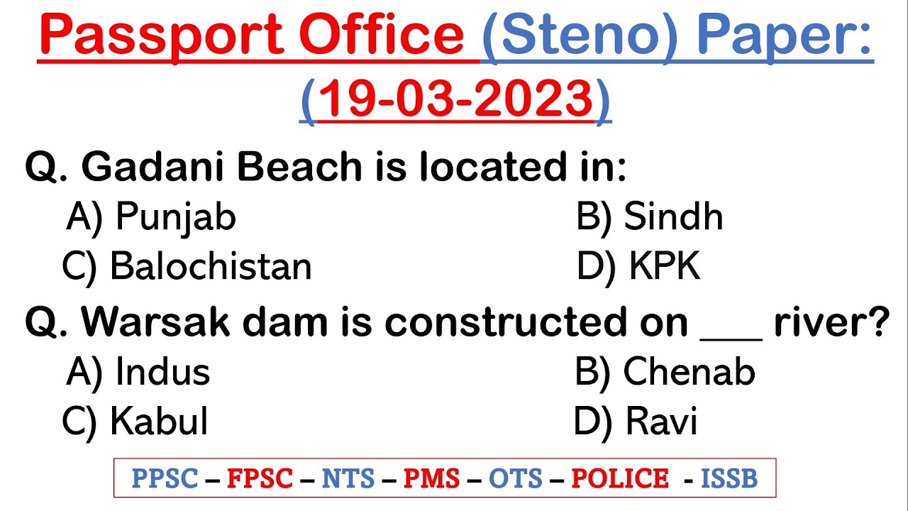 NTS Passport Office Stenotypist Solved Paper 19 March 2023 || nts passport office paper 19-03-2023