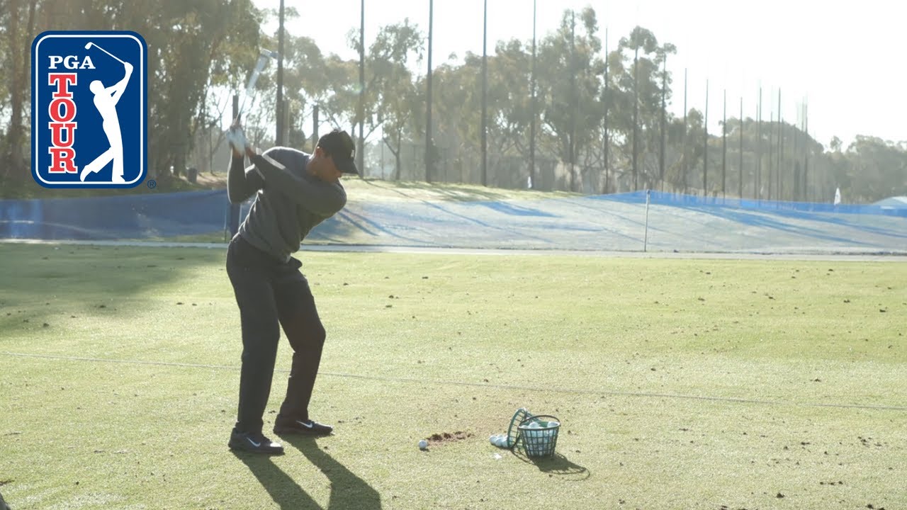 Tiger Woods range session before Farmers Insurance Open 2020
