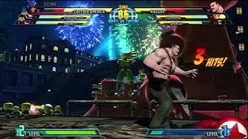 Marvel vs. Capcom 3 -Arcade- Captain America,Viewtiful Joe,Magneto vs. Spencer,Haggar,Dormammu.TS