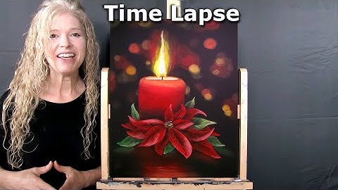 Leer hoe je met acrylverf kunt schilderen "KAARSLICHTE POINSETTIA" - Eenvoudige beginnerskunsttut...