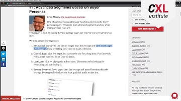 Advanced segmentation based on buyer personas - Google Analytics Conversion Optimization Tools