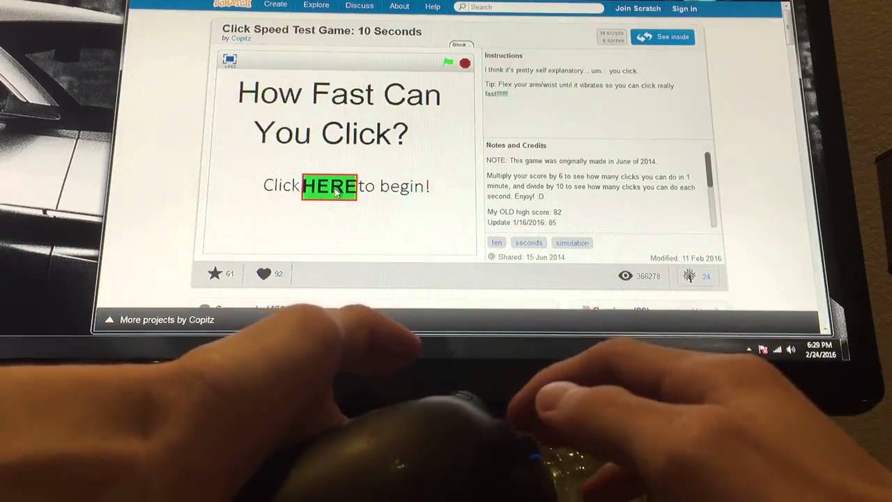 Fast Mouse Clicking: 152 Clicks in 10 Seconds 