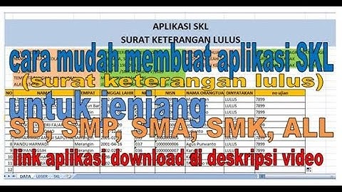 CARA MEMBUAT APLIKASI SKL (SURAT KETERANGAN LULUS) 2020 DENGAN EXCEL