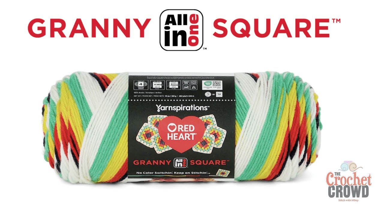 Review of Red Heart Granny Square yarn. #yarnspirations #redheart #red, yarn crochet