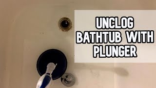 How to unclog bathtub with plunger DIY video #diy #bath #tub #unclog #plunger