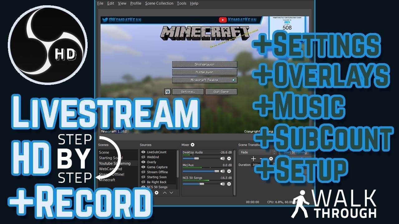 OBS 2018. Music Overlay. Streaming recording Setup Football.