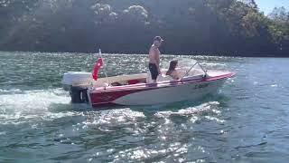 1967 and 1968 Johnson 100hp running together