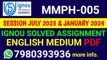 MMPH-05 Solved Assignment 2023-24 English, MMPH-05 Solved Assignment 23-24, MMPH 5 Assignment