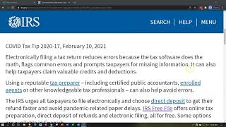 Information COVID Tax Tip-Common and costly errors taxpayers should avoid when preparing a tax return Guide