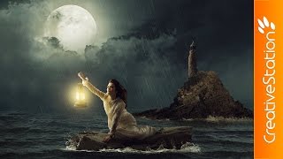 Lost Woman at Sea - Speed art (#Photoshop) | CreativeStation