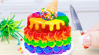 Best Of Rainbow Buttercream Cake 🌈 Most Clever Amazing Tiny Ice Cream Chocolate Cake