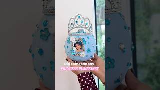 Princess pumpkins made EASY! Just print, paint, glue, and add gems! Your kids will be obsessed!