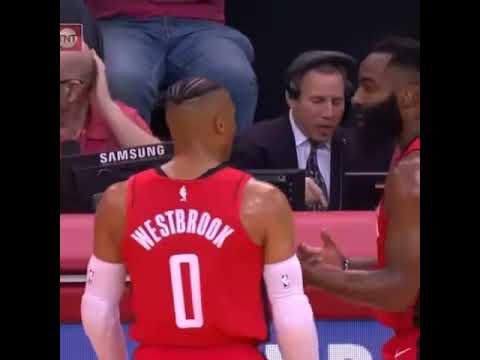 Russell and  James already fighting | MILWAUKEE BUCKS VS HOUSTON ROCKETS | GAME 1