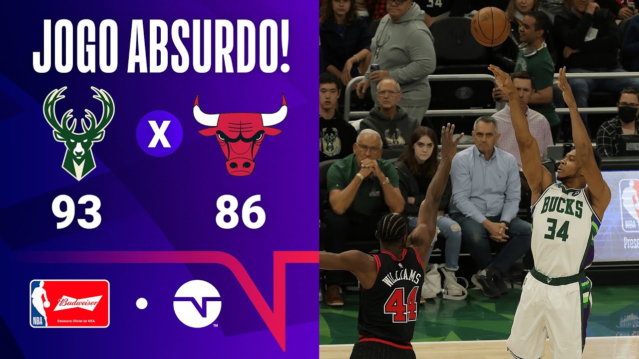 GIANNIS BRILHA EM JOGAÇO NOS PLAYOFFS DA NBA | BUCKS 93 X 86 BULLS | MELHORES MOMENTOS