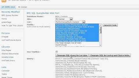 BPC SQL Query Builder short functionality demo.avi