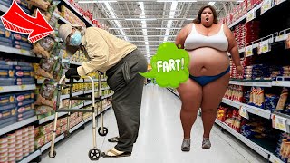 Bad Grandpa Farts On People Of Walmart!!