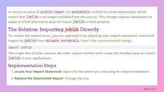 Resolving the ImportError When Importing joblib from sklearn.externals