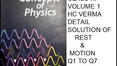 CLASS 11 HC VERMA  CHAPTER 3 REST AND MOTION SOLUTION (PART 1) Q1 TO Q7