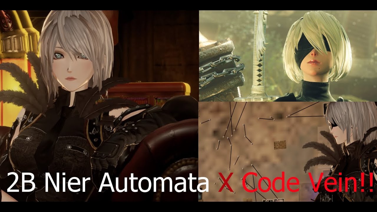 You can now play as 2B from NieR Automata in CODE VEIN, with full skirt  cloth physics