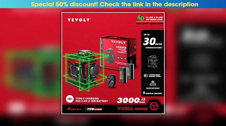 YEVOLT YVGLL4XS16DP 4Plane Green Laser Level 4D 16 Lines with All Day Work SelfLeveling Measuring