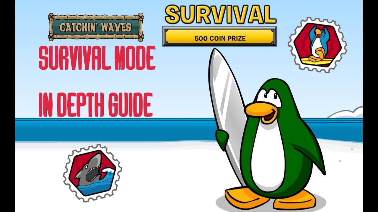 Catchin' Waves Survival Mode IN-DEPTH guide! | Club Penguin Rewritten