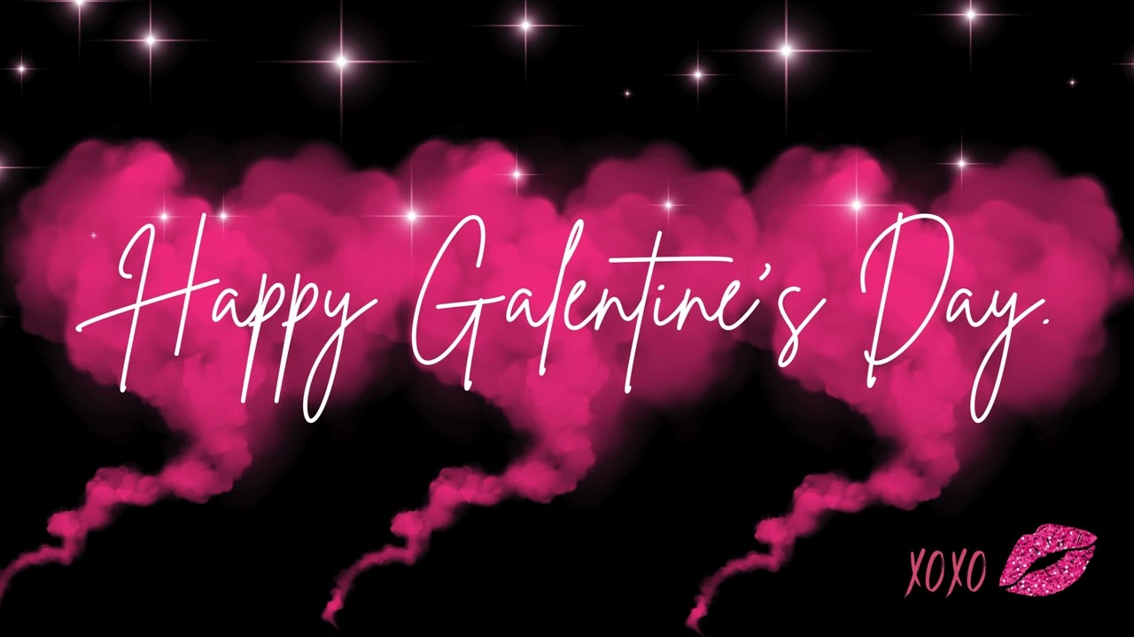 Happy Galentine's Day Screensaver | Galentine's Day Backgrounds | Pink & Black