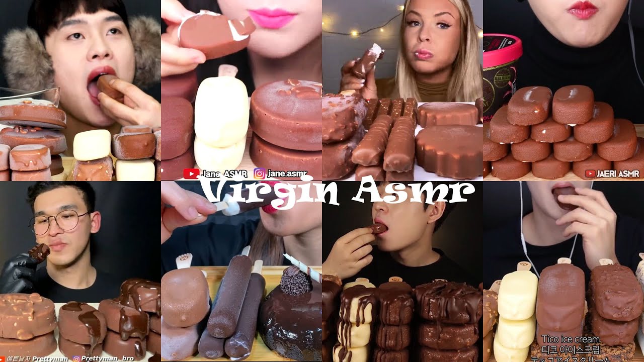 ASMR CHOCOLATE ICE CREAM. Tổng hợp clip ăn kem chocolate giòn tan, mát lạnh.