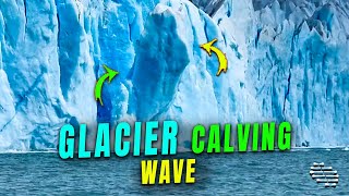 Glacier Calving Creates Giant Wave and Ice Chunks