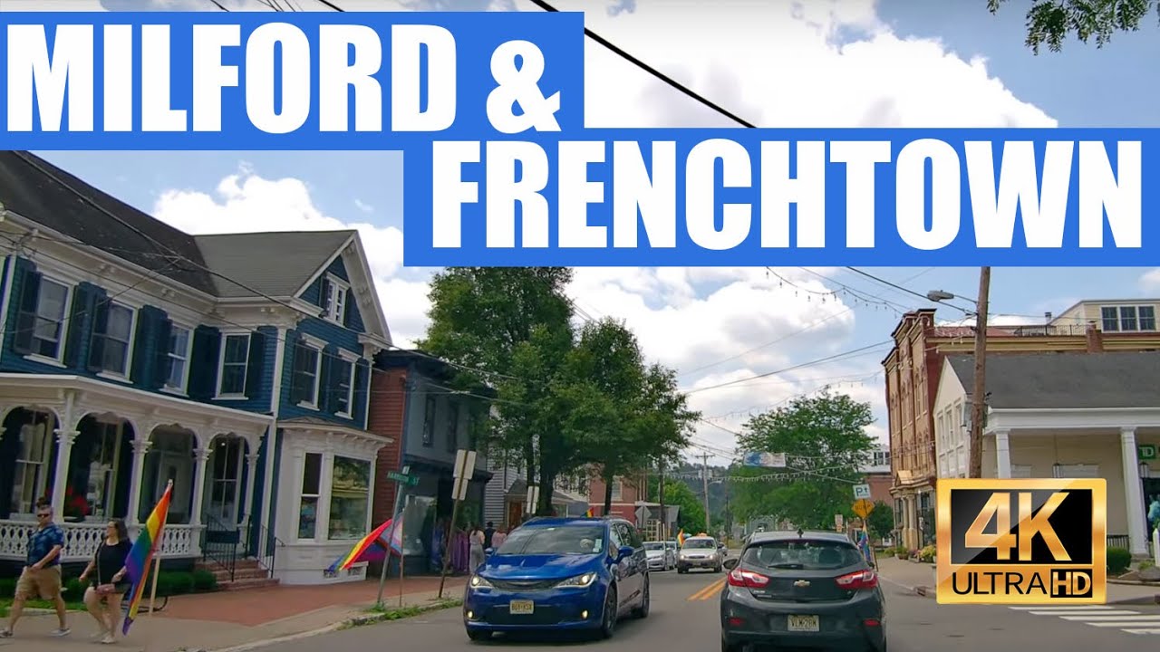 Hunterdon County drive around, including Milford and Frenchtown (4K)