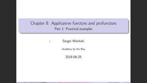 Functional programming, chapter 8. Applicative functors and profunctors. Part 1: Practical examples