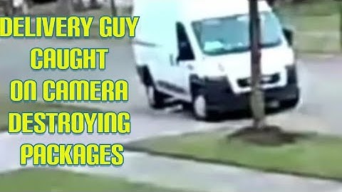THE MOST DESTRUCTIVE  DELIVERY GUY CAUGHT RUNNING OVER AMAZON PACKAGE REPEATEDLY