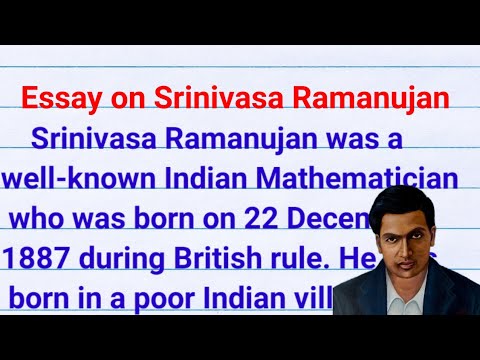 srinivasa ramanujan essay in 100 words in telugu