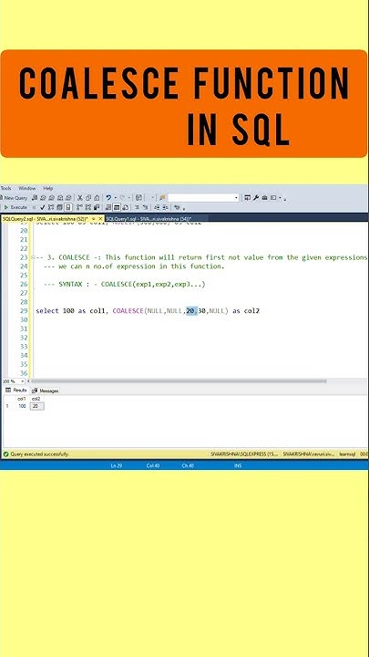 Coalesce in sql server | coalesce function #mysql #sql #sqlserver # ...