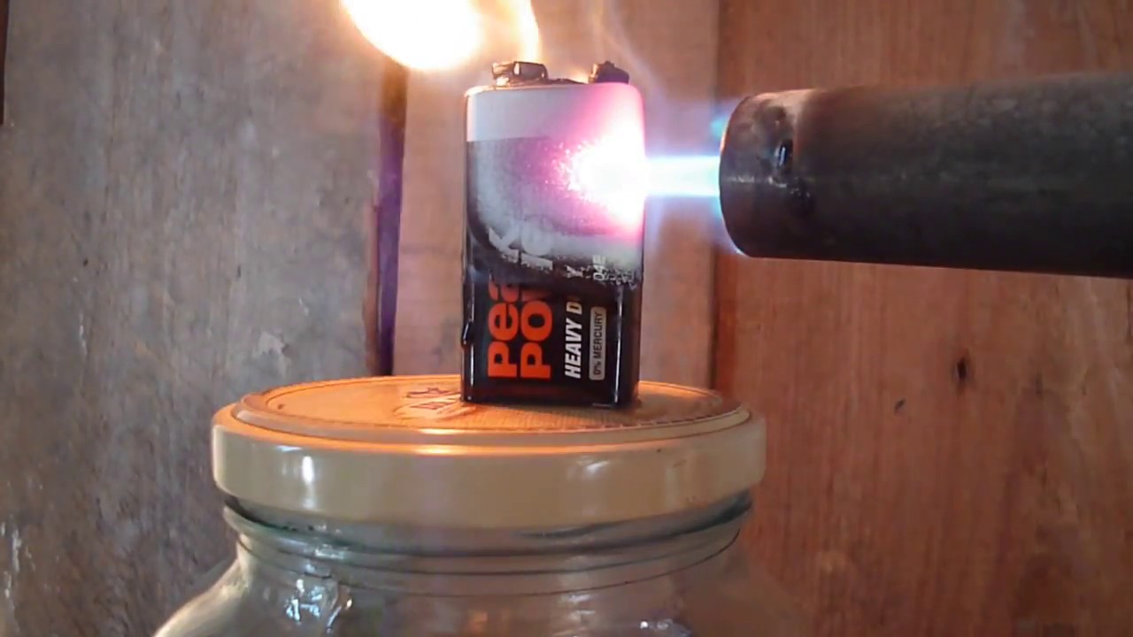 Газовая горелка us 9 вольтовая батарейка. - YouTube
