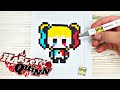 KAWAII Harley Quinn - PIXEL ART - КАВАЙНАЯ ХАРЛИ КВИНН - РИСУНКИ ПО КЛЕТОЧКАМ