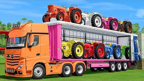 TRANSPORT OF COLORS ! CRAZY LOADING with MINI JOHN DEERE TRACTORS ! Farming Simulator 22