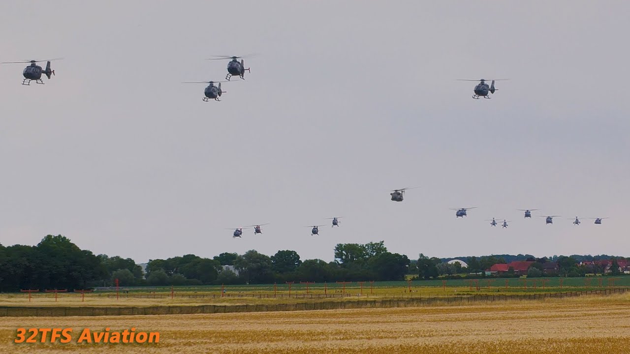 [4K] Impressive Helicopter Mass Formation FlyBy | Deutsche Bundeswehr